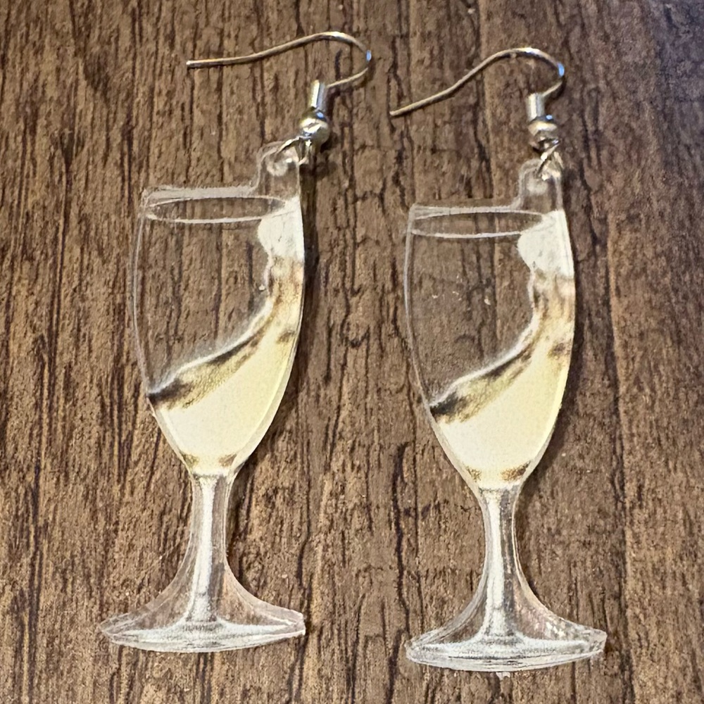 Acrylic Champagne Glass Earrings